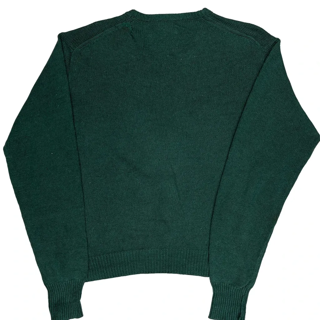 Linen Cotton Polo By Ralph Lauren Chunky Knit Jumper - XL Green Linen Blend - Image 5