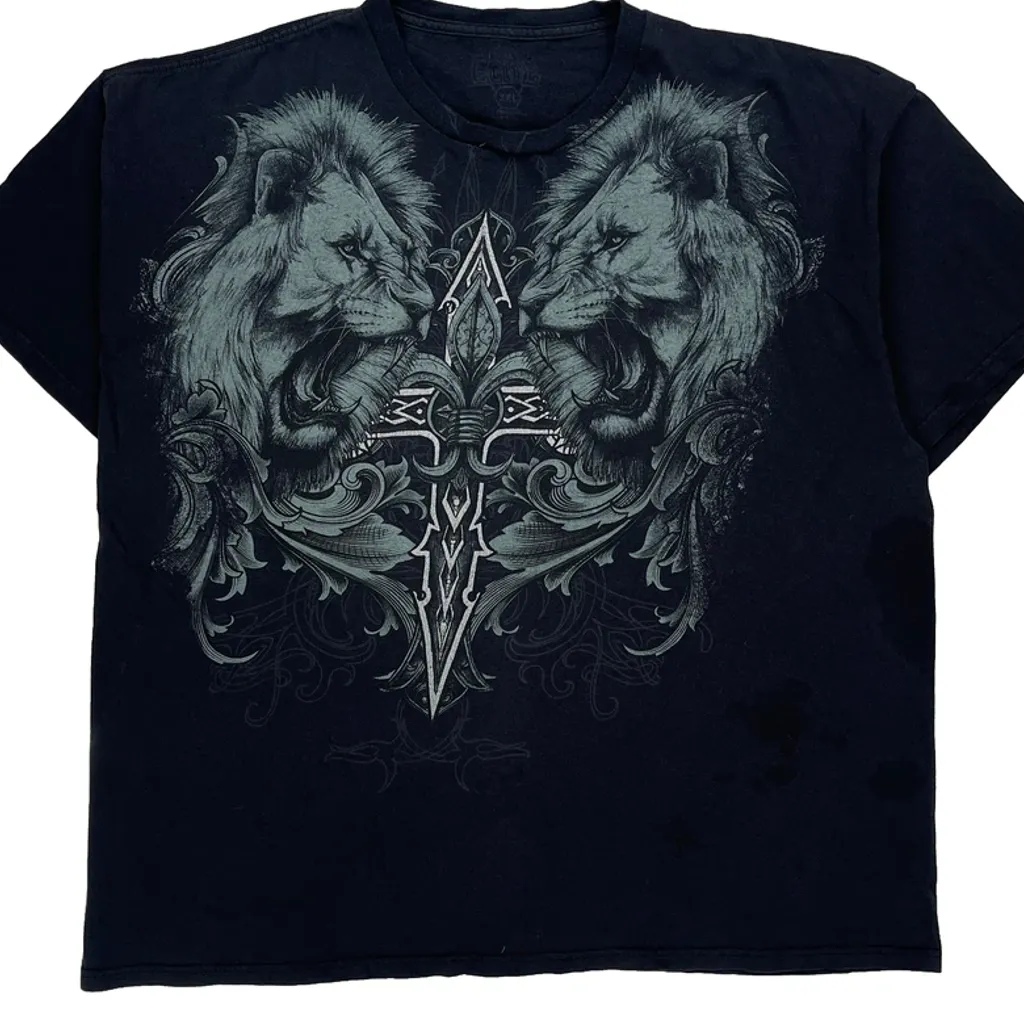 Lion Graphic Mma Elite Graphic T-Shirt - Medium Black Cotton - Image 4