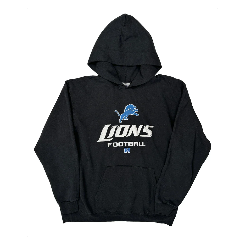 Lions Football Nfl Hoodie - Large Black Cotton