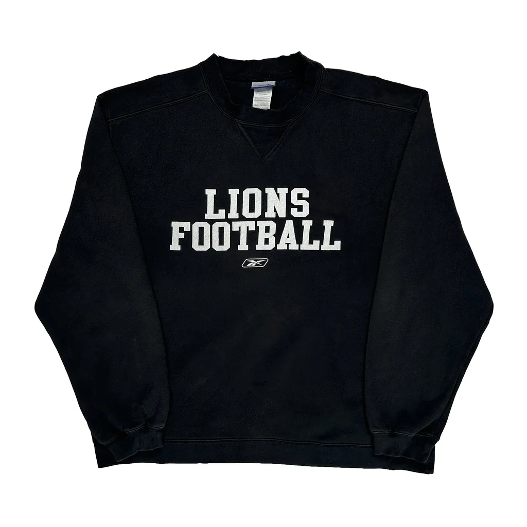 Lions Football Reebok Sweatshirt - XL Black Cotton Blend