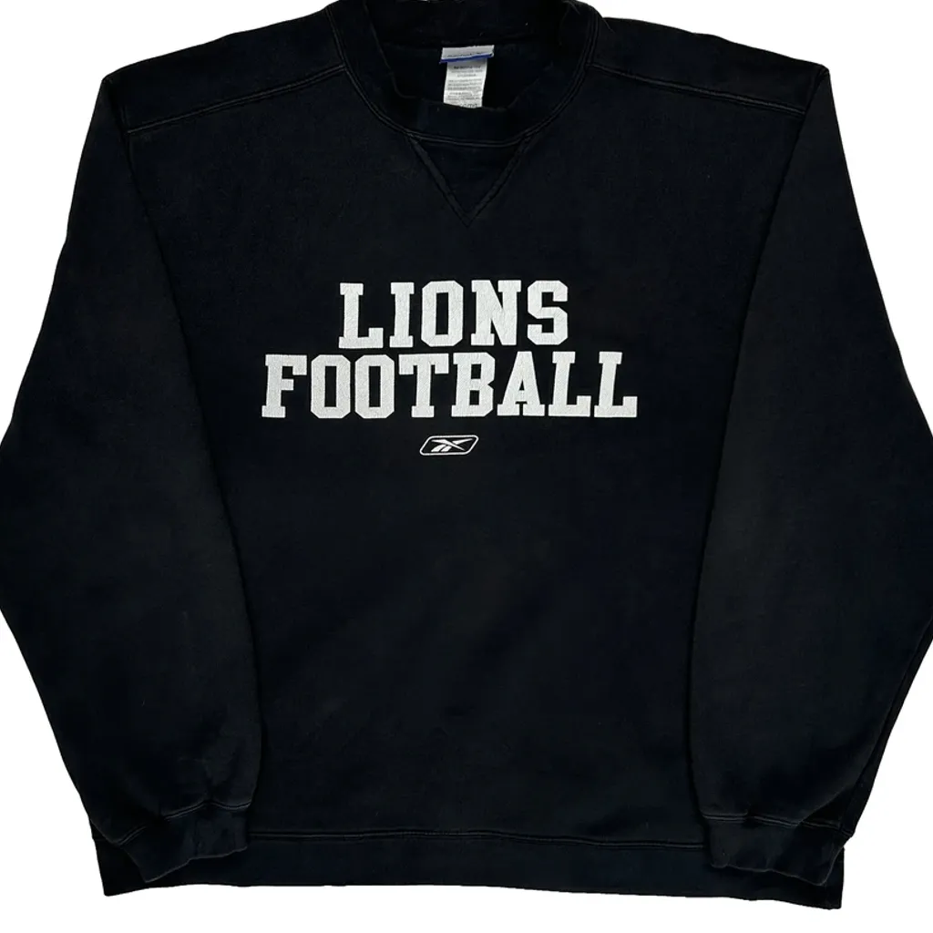 Lions Football Reebok Sweatshirt - XL Black Cotton Blend - Image 4