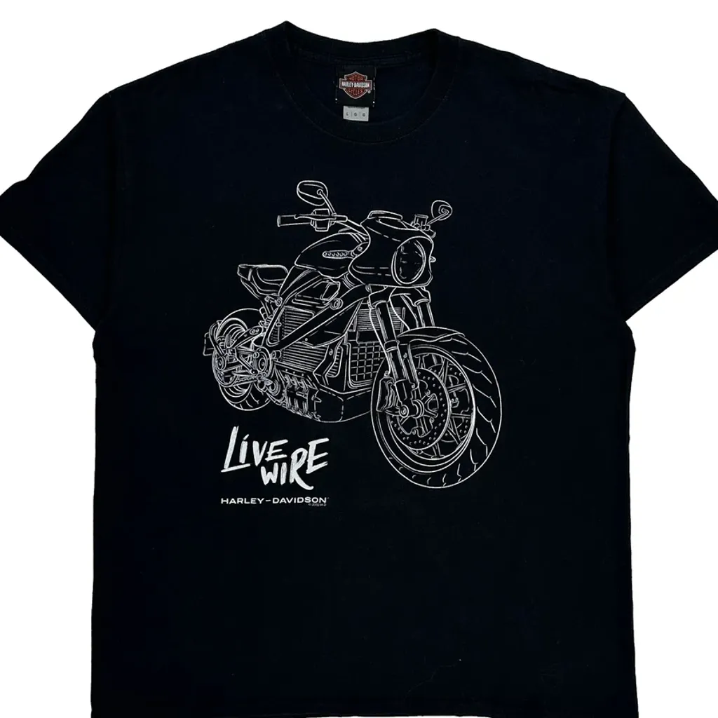 Livewire Harley Davidson Graphic T-Shirt - Large Black Cotton - Image 4