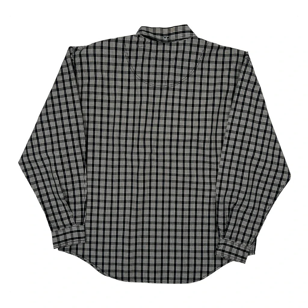 Liz Wear Checked Patterned Shirt - Large Black Cotton - Image 2