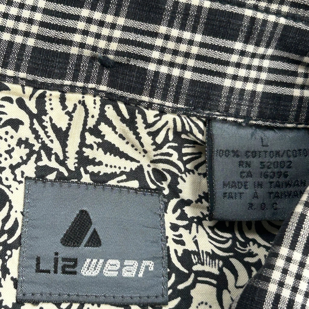 Liz Wear Checked Patterned Shirt - Large Black Cotton - Image 3