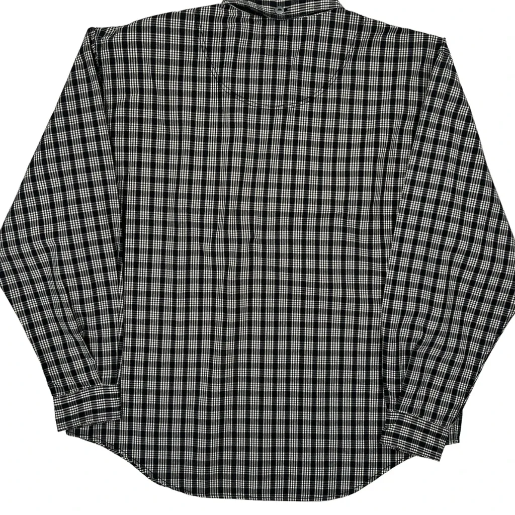 Liz Wear Checked Patterned Shirt - Large Black Cotton - Image 6