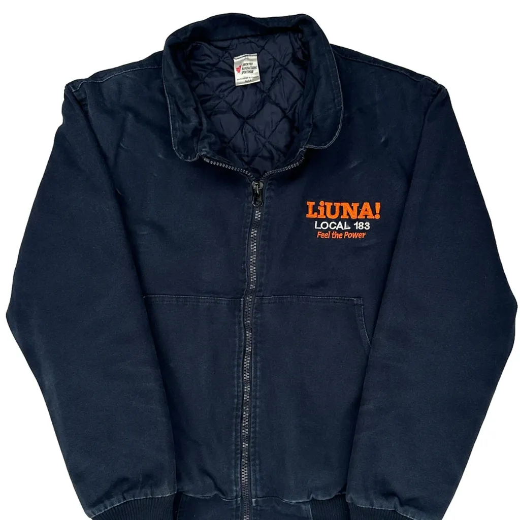 Local 183 Union Pro Manufacturing Sportswear Jacket - Medium Navy Polyester - Image 4
