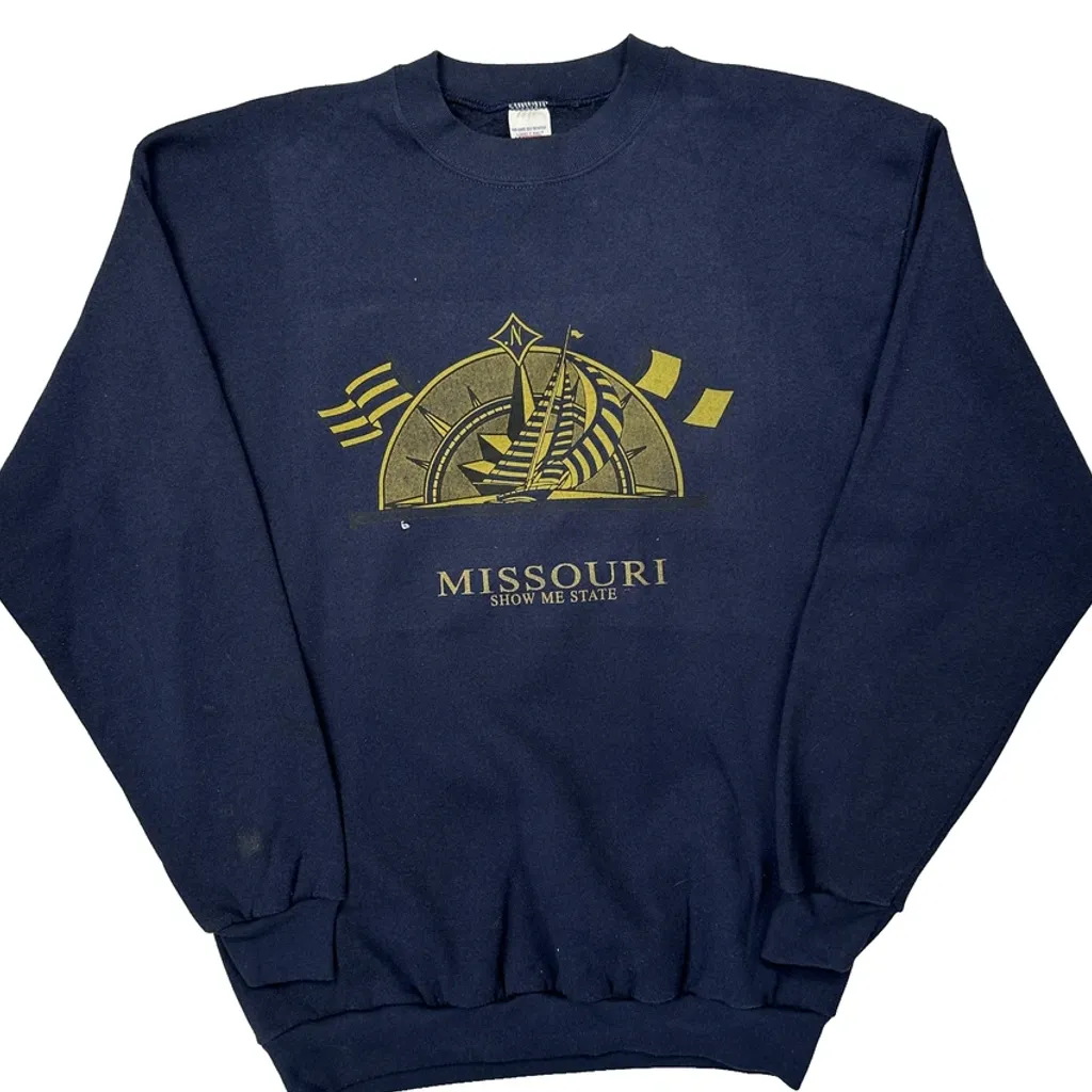 Logo 7 Nfl Sweatshirt - Large Navy Cotton Blend - Image 4