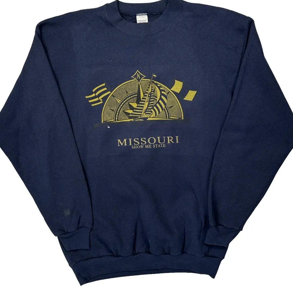 Logo 7 Nfl Sweatshirt - Large Navy Cotton Blend - Image 5