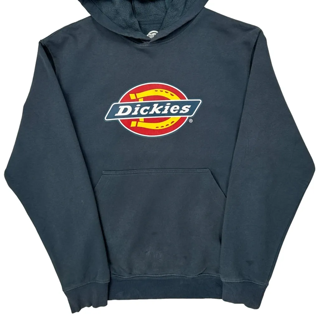 Logo Print Dickies Hoodie - Medium Blue Cotton - Image 5