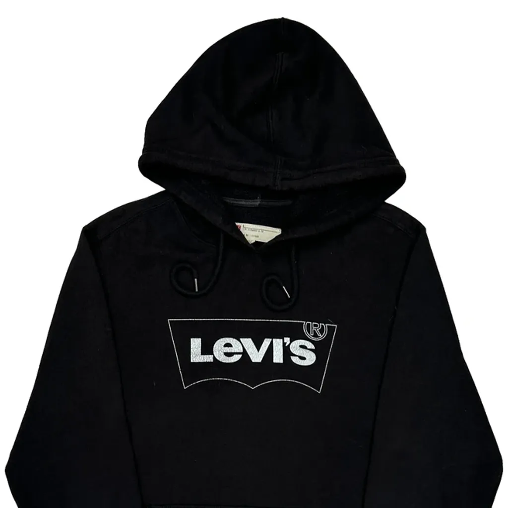 Logo Print Levis Hoodie - Small Black Cotton - Image 5