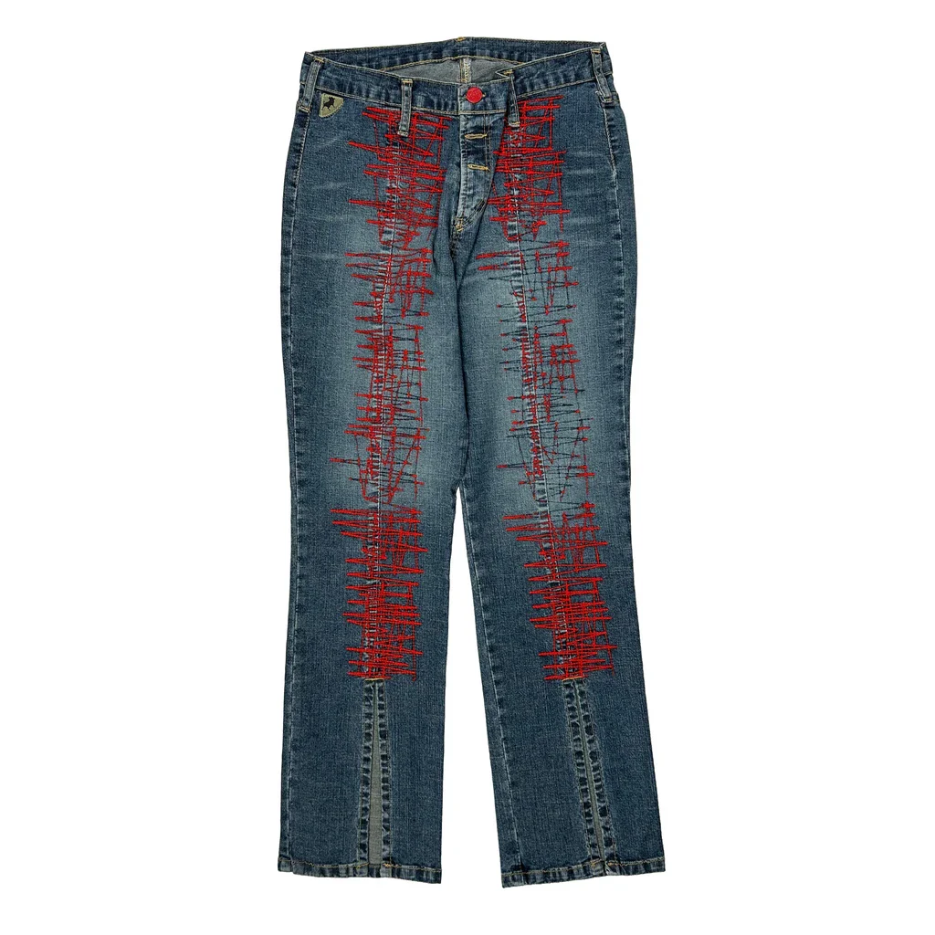 Lois Boot Cut Jeans - 26W UK 6 Blue Denim - Image 2