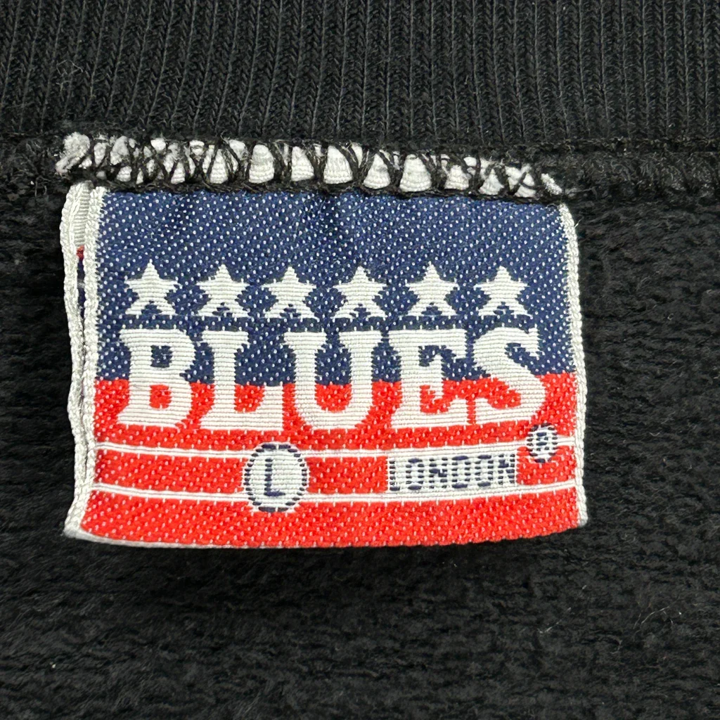 London England Theme Blues Graphic Sweatshirt - Large Black Cotton - Image 3