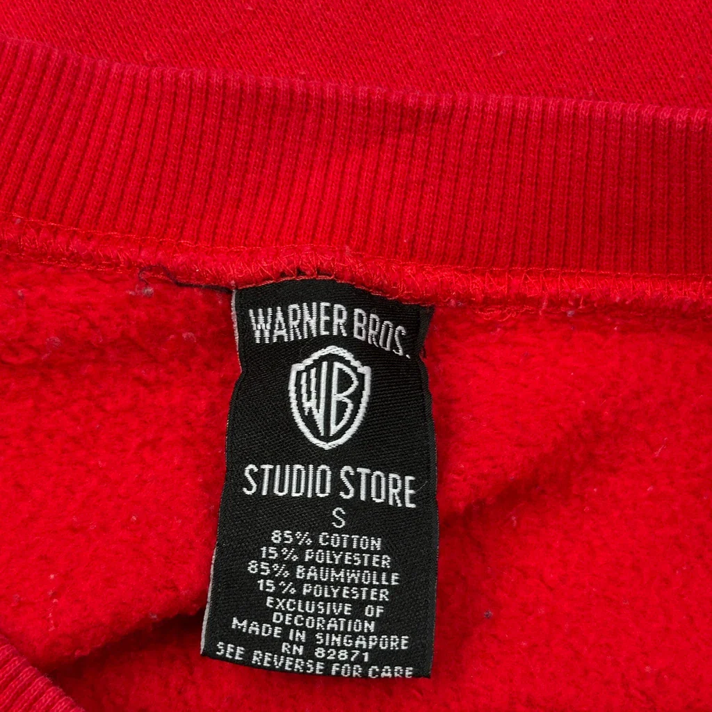 Looney Tunes Characters Warner Bros Cartoon Sweatshirt - Small Red Cotton Blend - Image 3