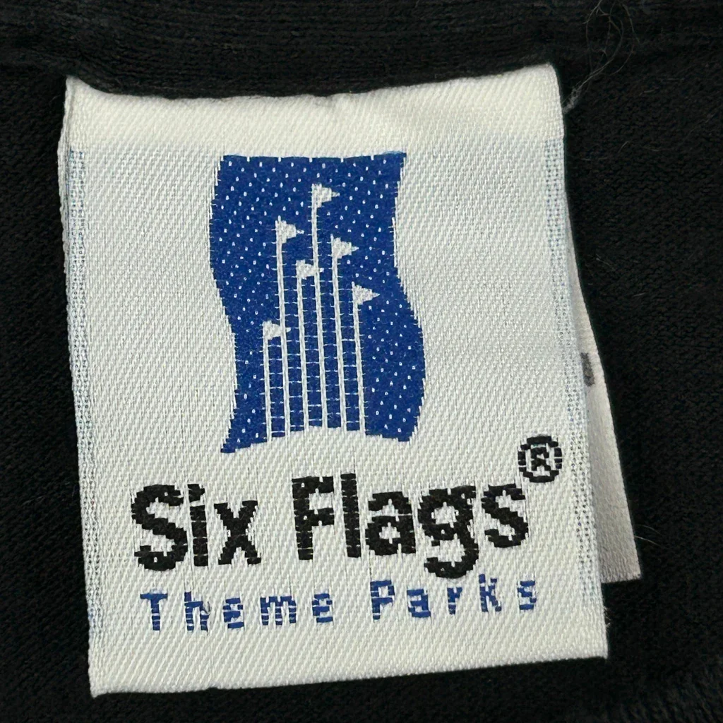 Looney Tunes Six Flags Single Stitch T-Shirt - XL Black Cotton - Image 4