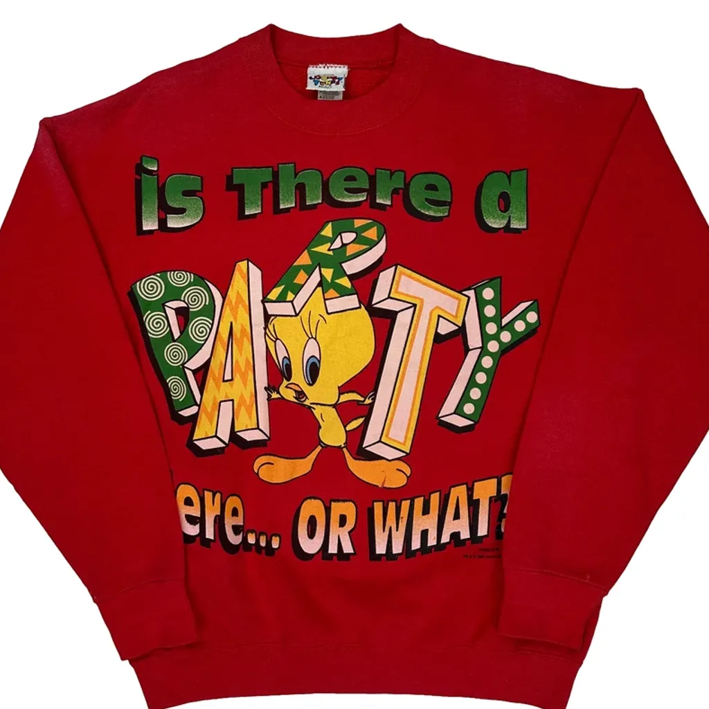Looney Tunes Cartoon Sweatshirt - XL Red Cotton - Image 4