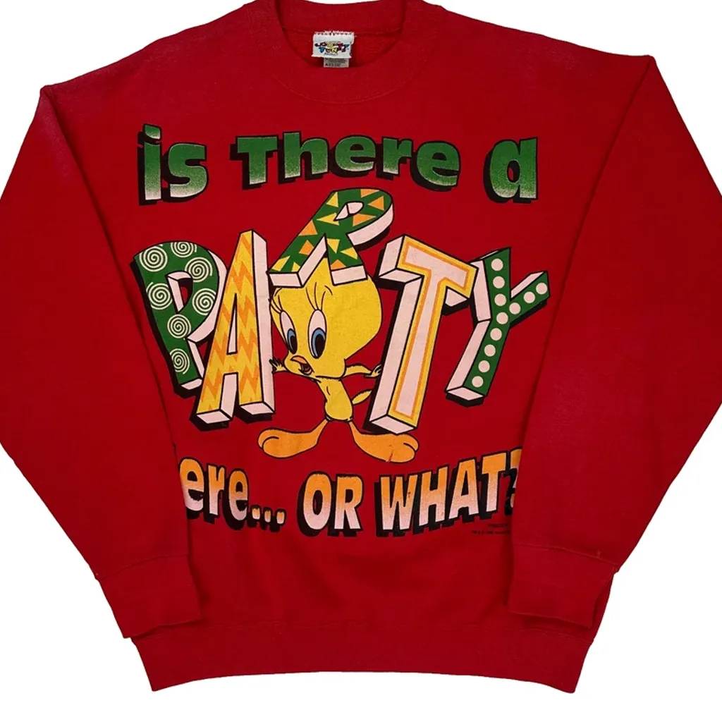 Looney Tunes Cartoon Sweatshirt - XL Red Cotton - Image 5