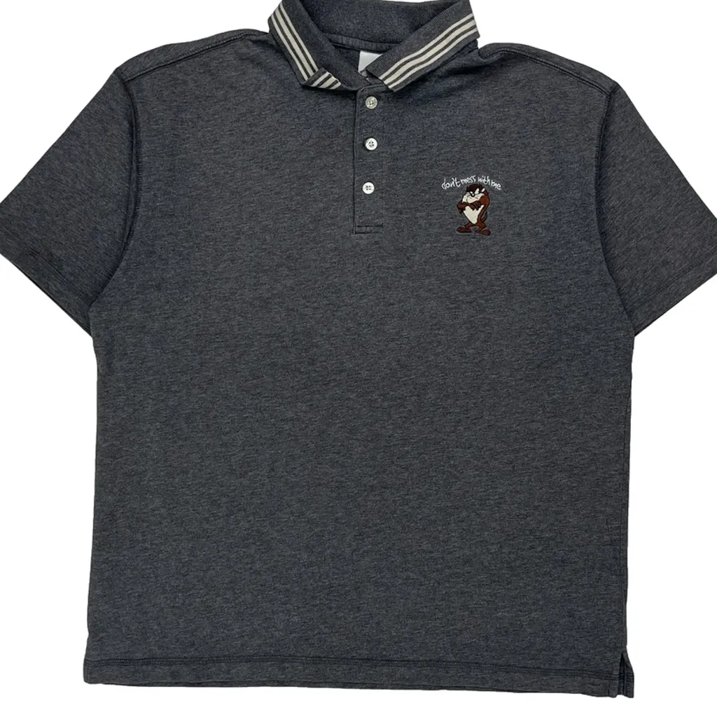 Looney Tunes Warner Bros Cartoon Polo Shirt - Small Grey Cotton - Image 4