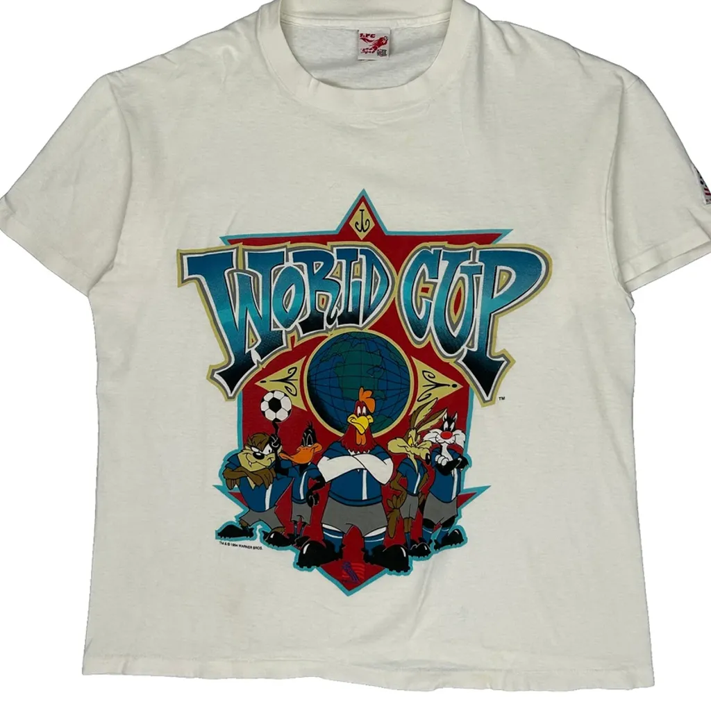 Looney Tunes World Cup Looney Tunes Graphic T-Shirt - XL White Cotton - Image 4