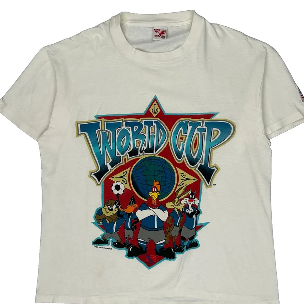 Looney Tunes World Cup Looney Tunes Graphic T-Shirt - XL White Cotton - Image 5