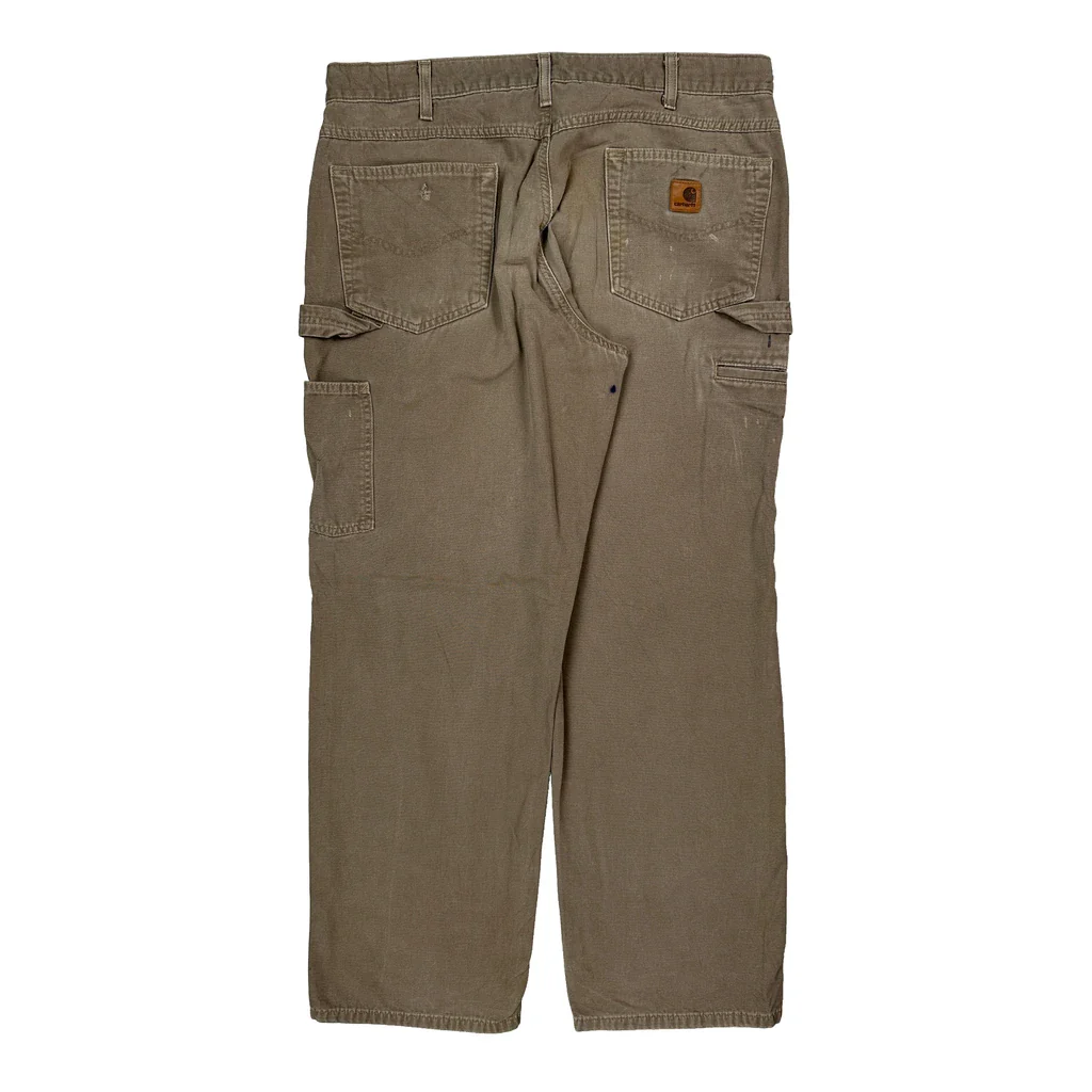 Loose Fit Carhartt B159 Mus Carpenter Trousers - 35W 30L Brown Cotton