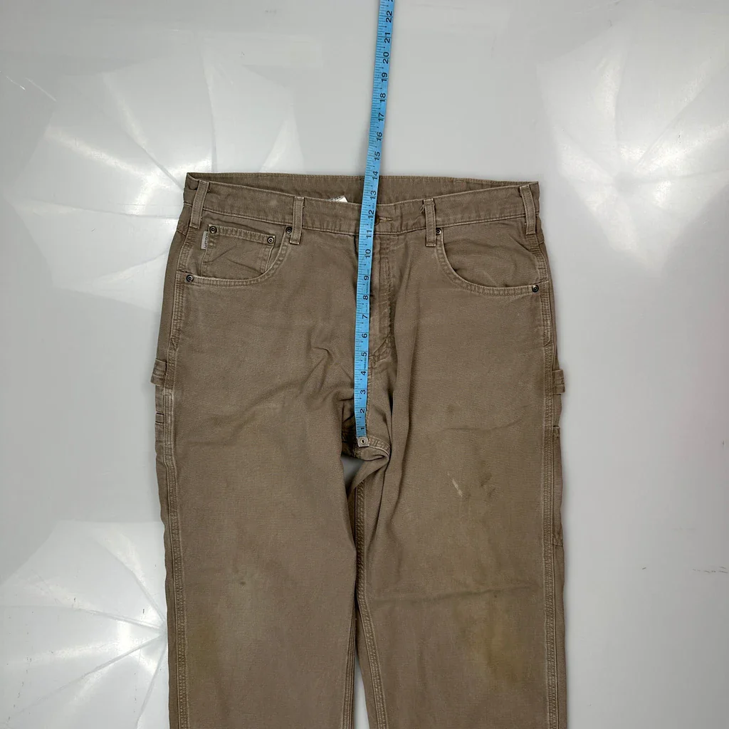 Loose Fit Carhartt B159 Mus Carpenter Trousers - 35W 30L Brown Cotton - Image 4