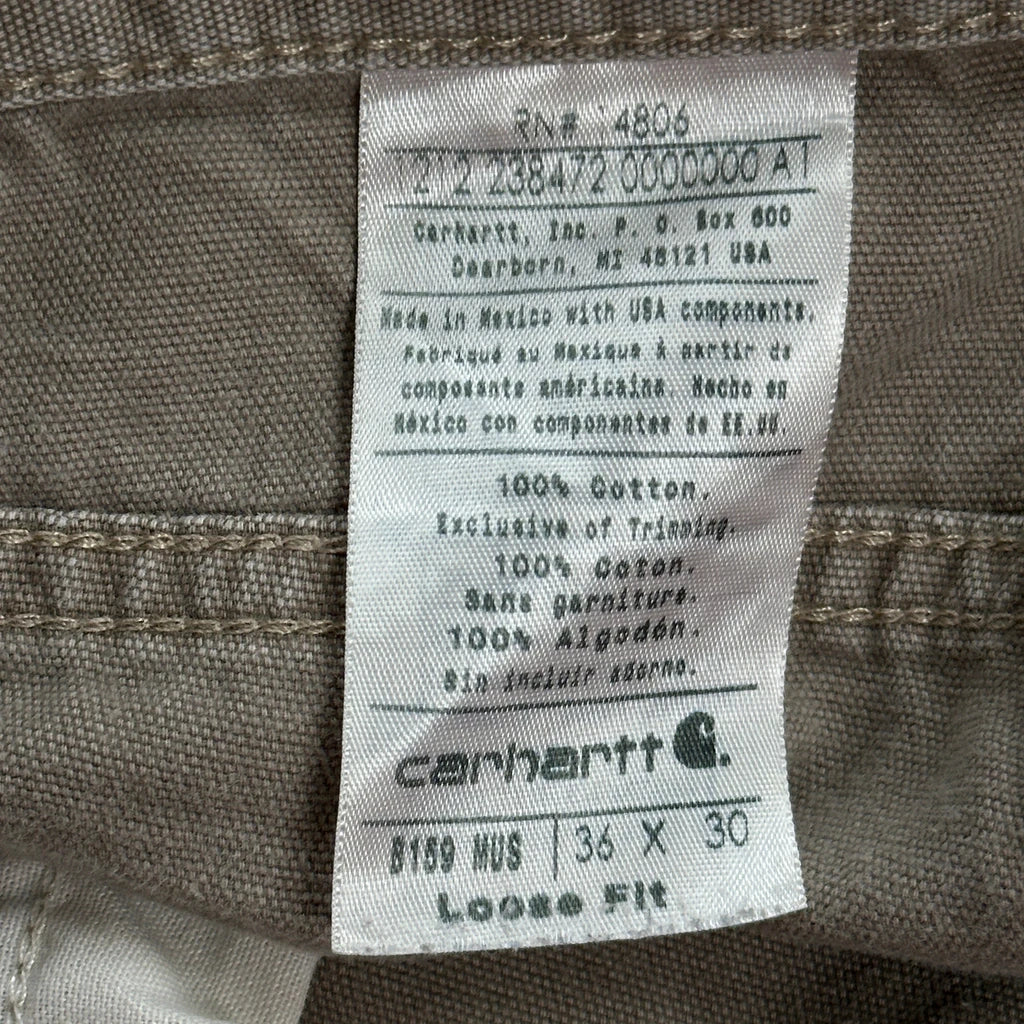 Loose Fit Carhartt B159 Mus Carpenter Trousers - 35W 30L Brown Cotton - Image 6