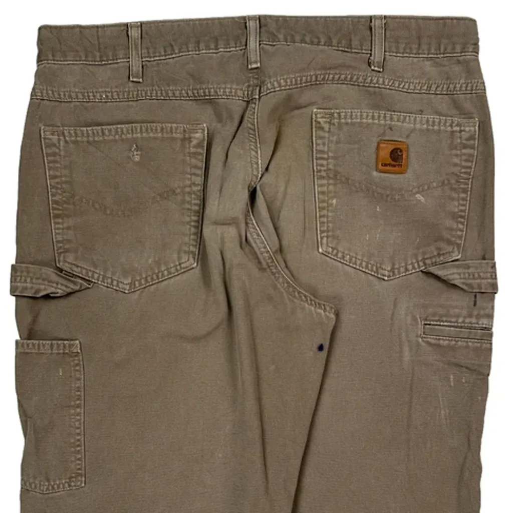Loose Fit Carhartt B159 Mus Carpenter Trousers - 35W 30L Brown Cotton - Image 8
