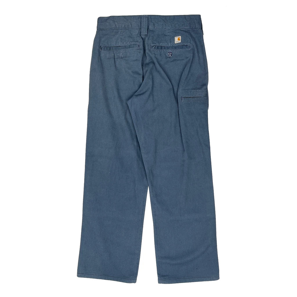 Loose Fit Carhartt Double Knee Carpenter Chinos - 28W 27L Blue Cotton