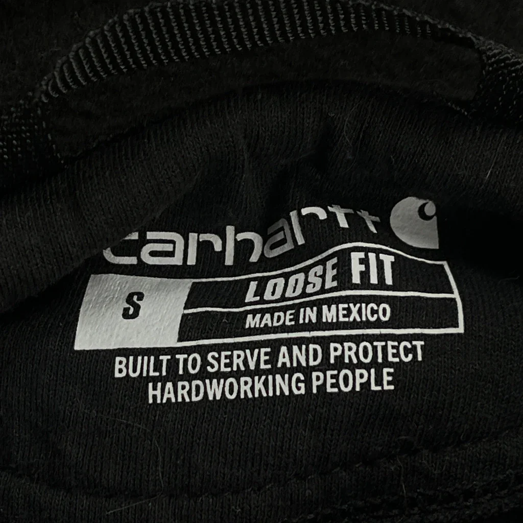 Loose Fit Carhartt Faded Hoodie - Small Black Cotton - Image 3