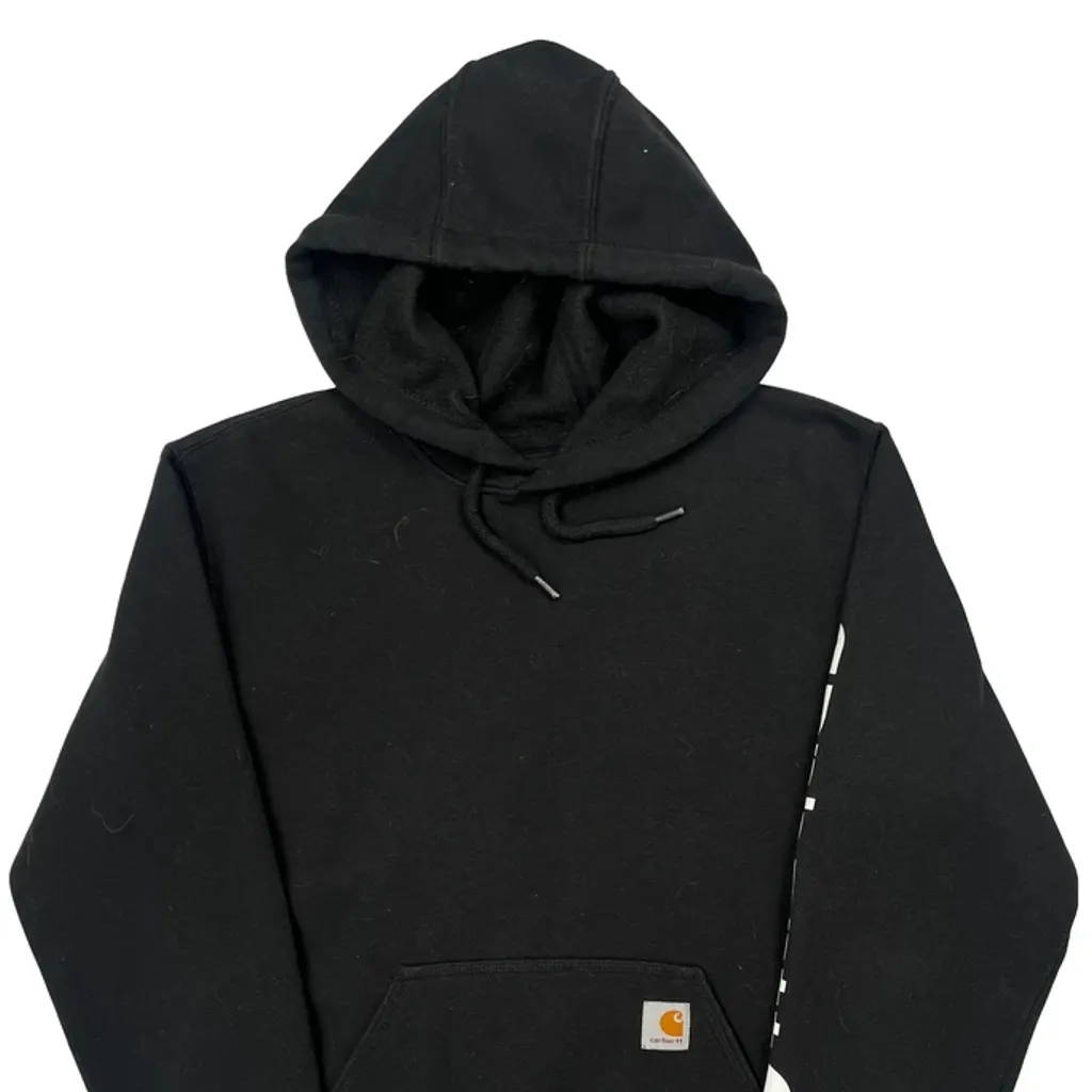 Loose Fit Carhartt Faded Hoodie - Small Black Cotton - Image 4