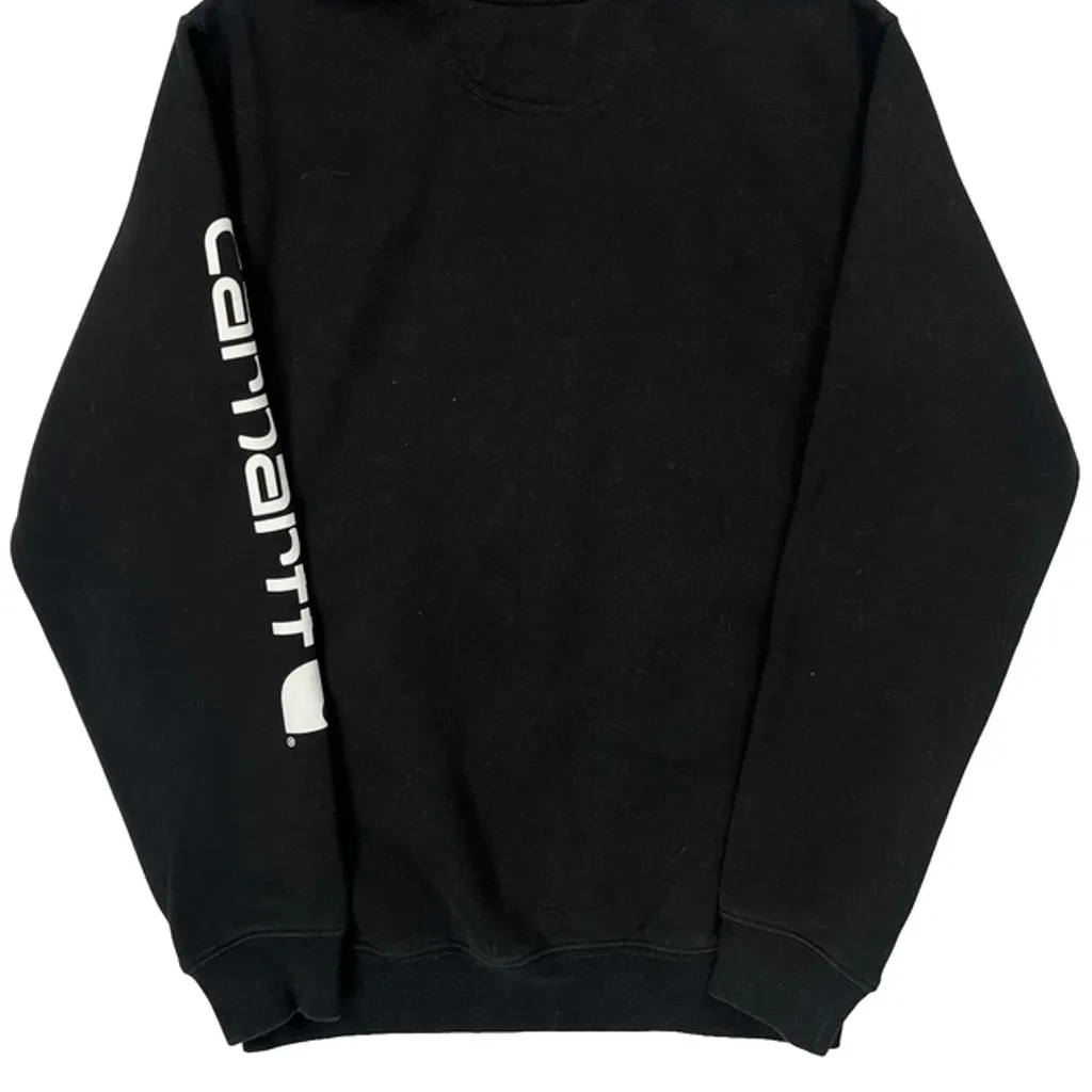 Loose Fit Carhartt Faded Hoodie - Small Black Cotton - Image 7