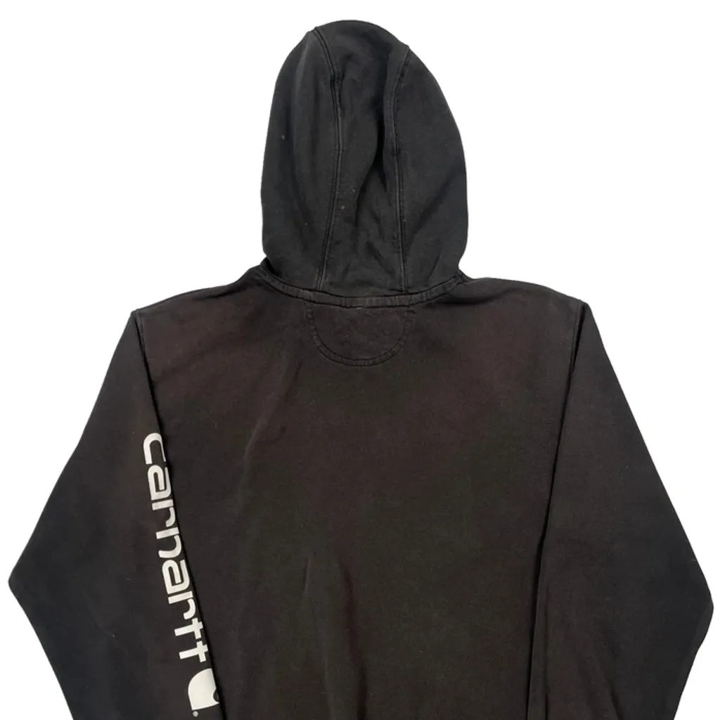 Loose Fit Carhartt Spellout Hoodie - XL Black Cotton - Image 6