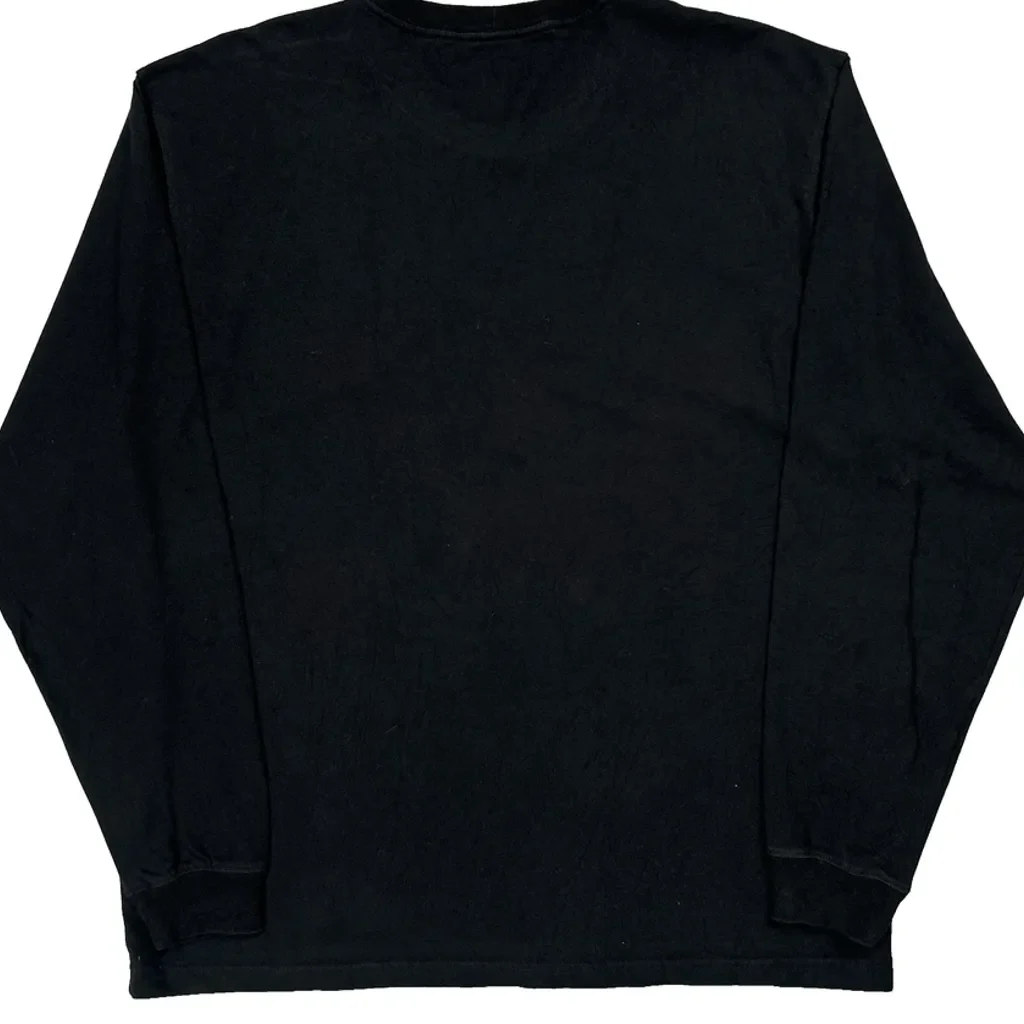 Loose Fit Carhartt Spellout Long Sleeve T-Shirt - Large Black Cotton - Image 7