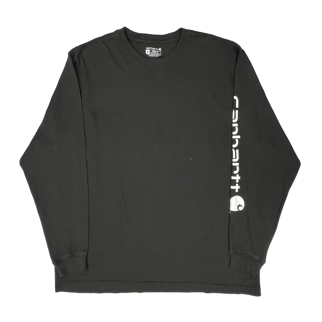 Loose Fit Carhartt Long Sleeve T-Shirt - XL Black Cotton