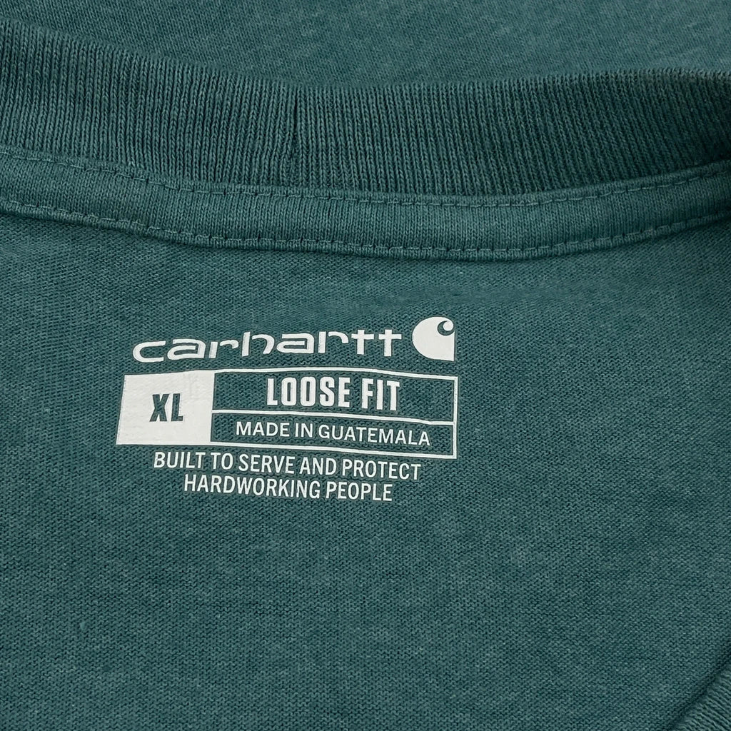 Loose Fit Carhartt Long Sleeve T-Shirt - XL Green Cotton - Image 3