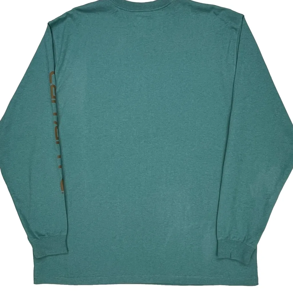 Loose Fit Carhartt Long Sleeve T-Shirt - XL Green Cotton - Image 6