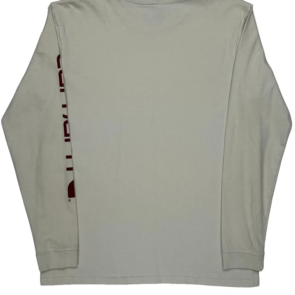 Loose Fit Carhartt Spellout Long Sleeve T-Shirt - Medium Cream Cotton - Image 7