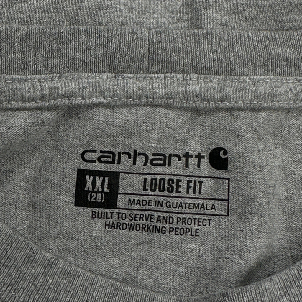 Loose Fit Carhartt Long Sleeve T-Shirt - 2XL Grey Cotton - Image 3