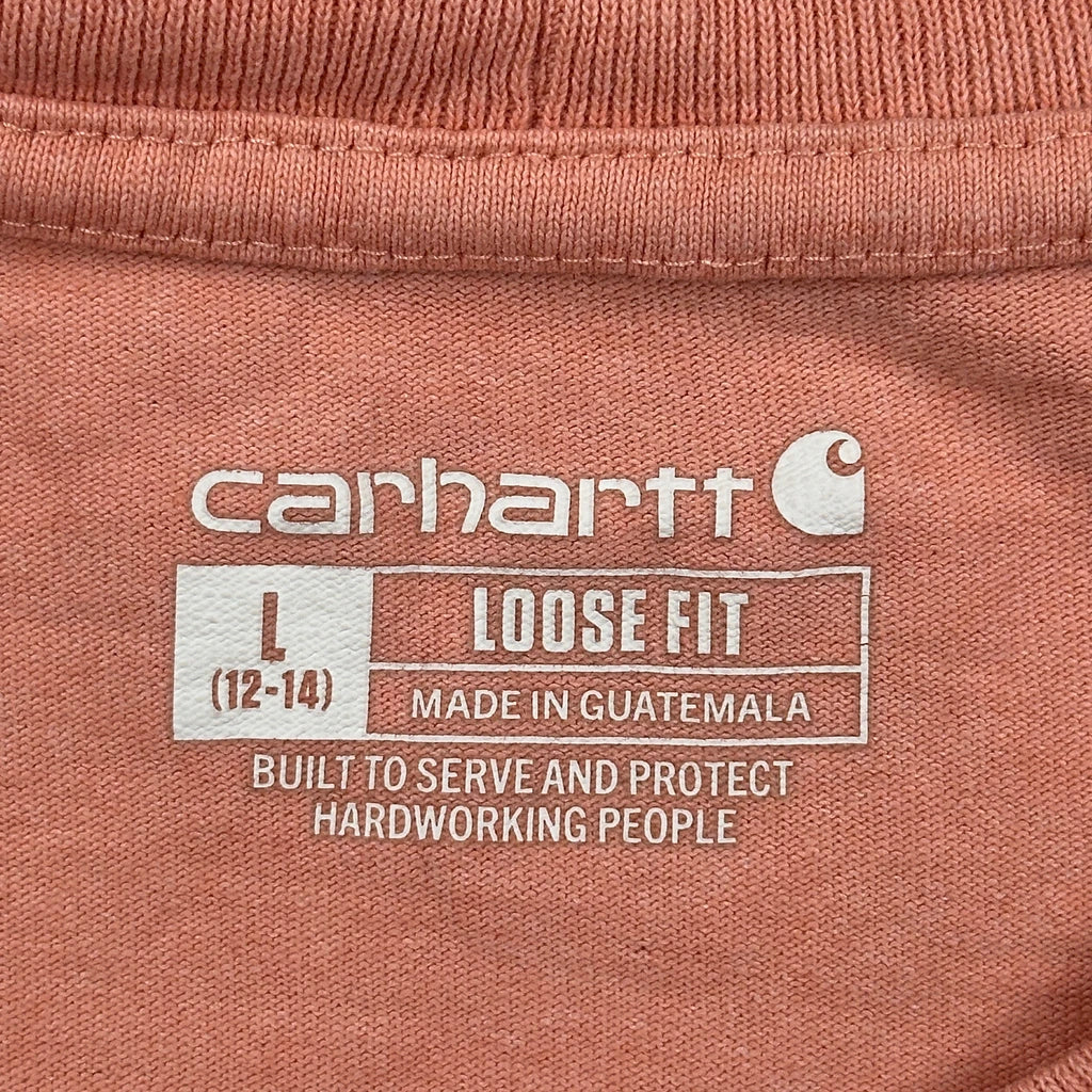Loose Fit Carhartt Long Sleeve T-Shirt - Large Orange Cotton - Image 3
