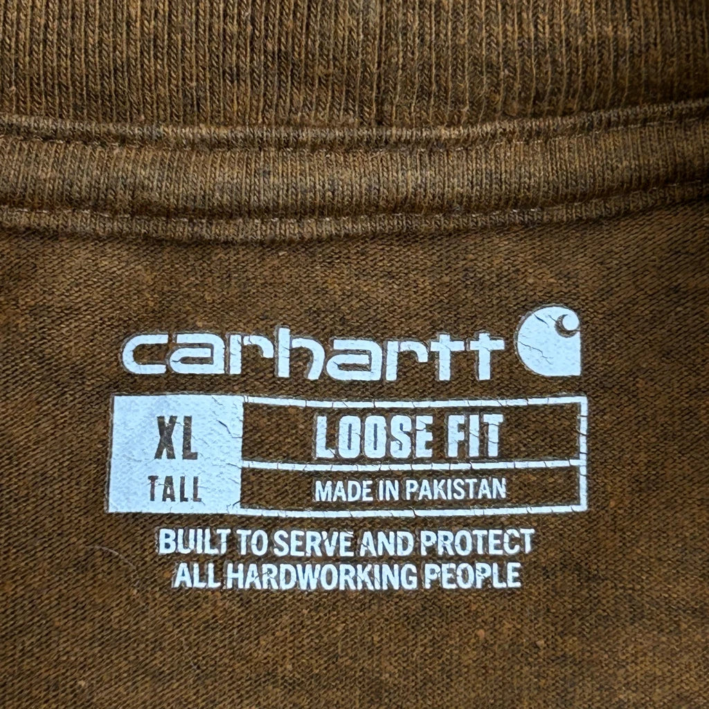 Loose Fit Carhartt Tall T-Shirt - XL Brown Cotton - Image 3