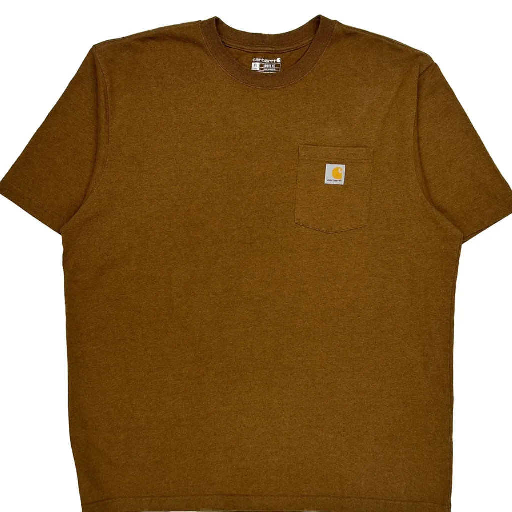 Loose Fit Carhartt Tall T-Shirt - XL Brown Cotton - Image 4