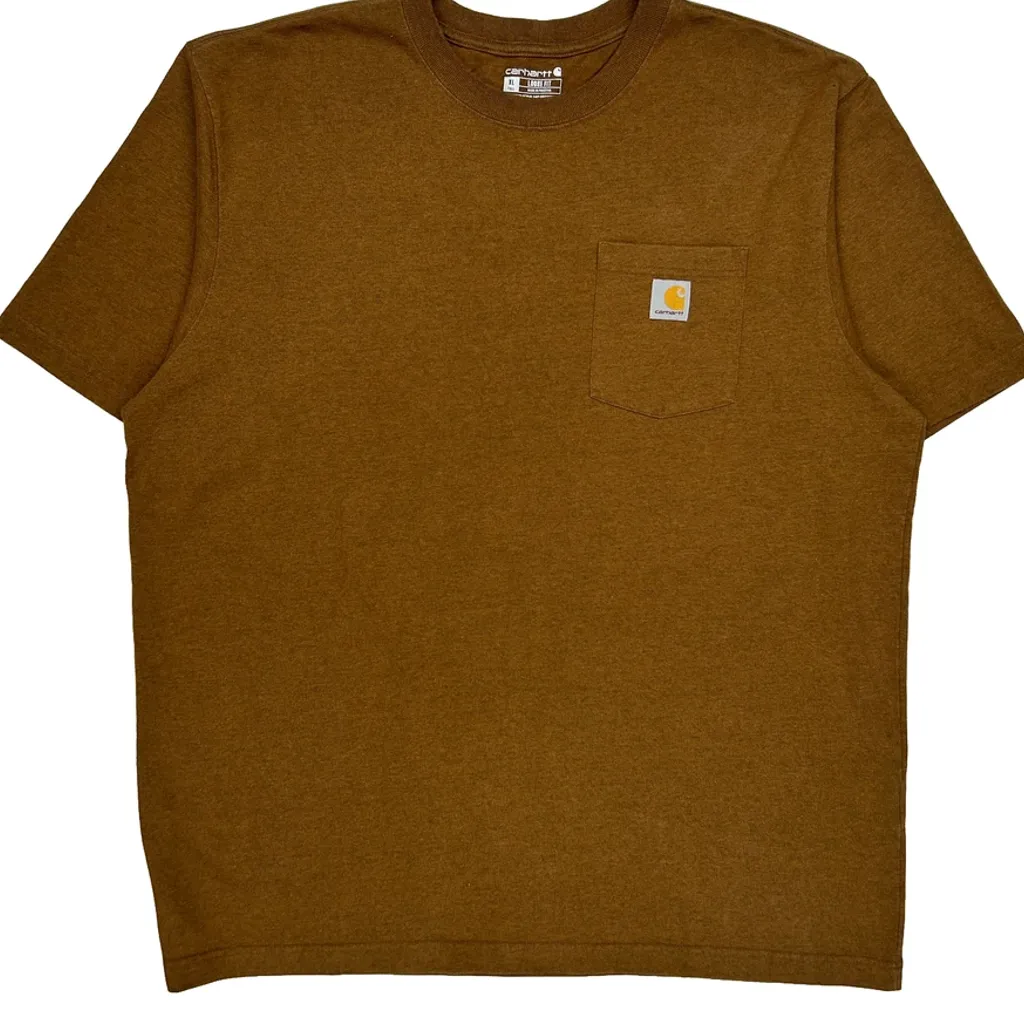 Loose Fit Carhartt Tall T-Shirt - XL Brown Cotton - Image 5