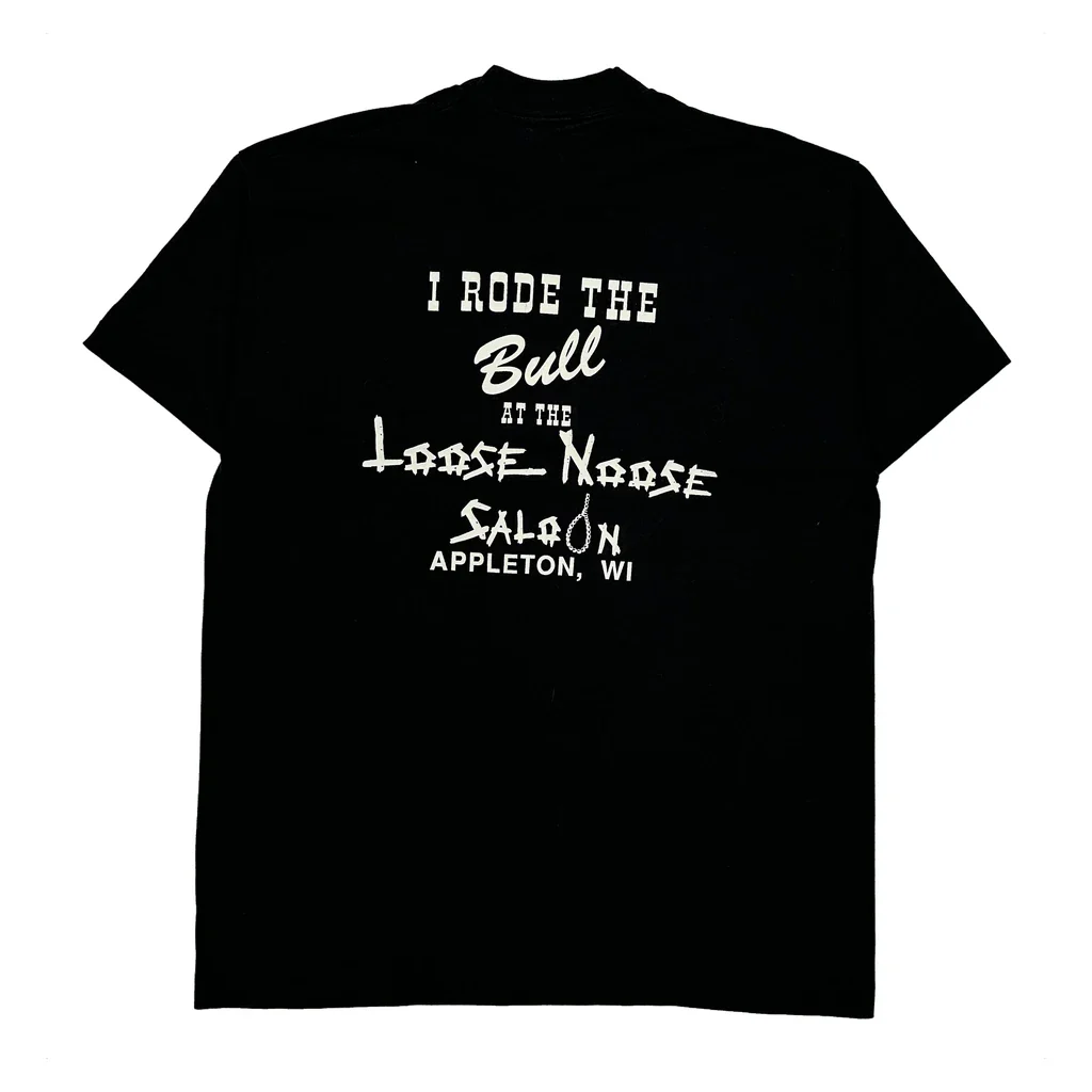 Loose Moose Saloon Fruit Of The Loom Single Stitch T-Shirt - XL Black Cotton Blend - Image 2