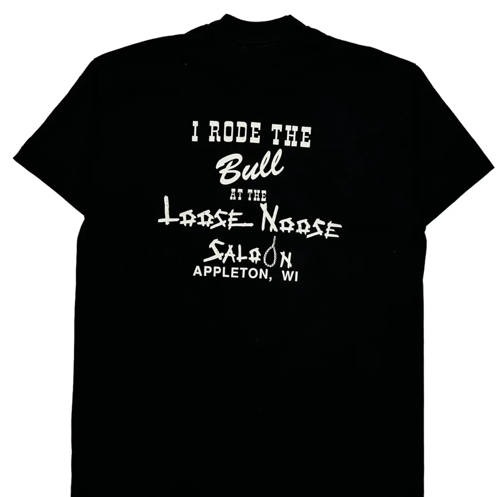 Loose Moose Saloon Fruit Of The Loom Single Stitch T-Shirt - XL Black Cotton Blend - Image 6