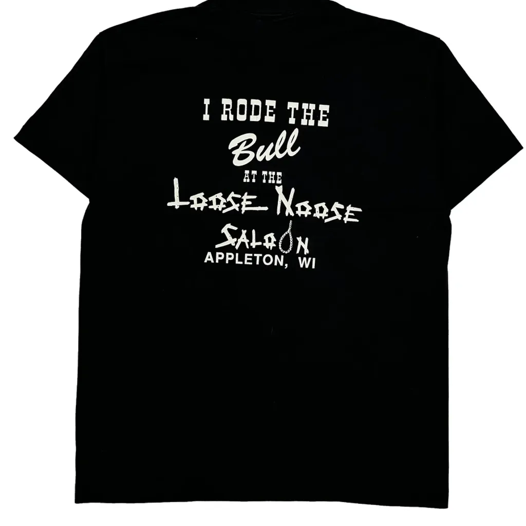 Loose Moose Saloon Fruit Of The Loom Single Stitch T-Shirt - XL Black Cotton Blend - Image 7