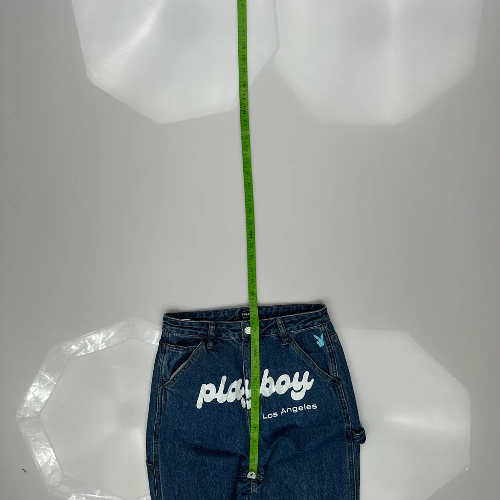 Los Angeles Playboy Double Knee Carpenter Jeans - 27W UK 8 Blue Cotton - Image 4