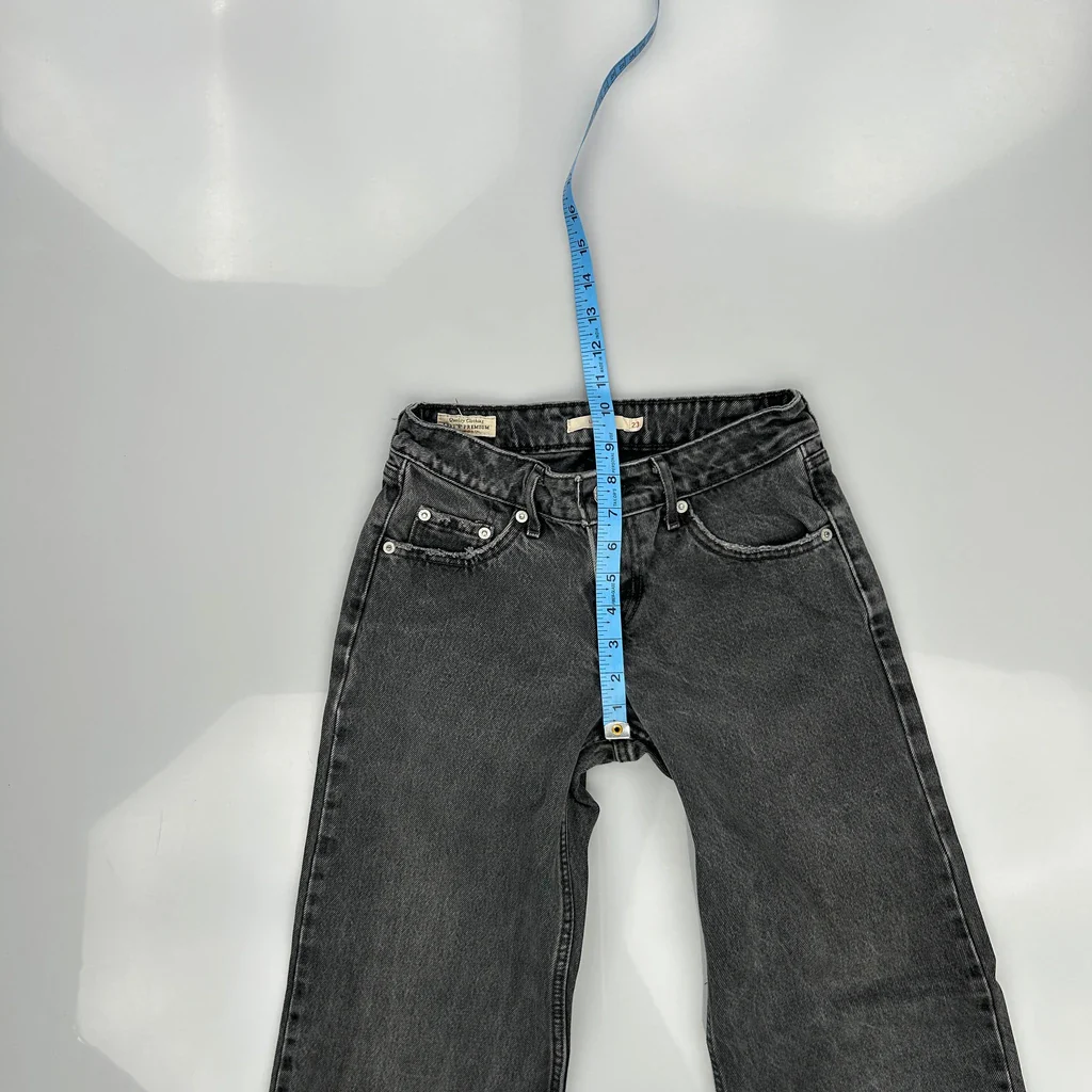Low Loose Levis Wide Leg Jeans - 25W US 2 Gray Denim - Image 4
