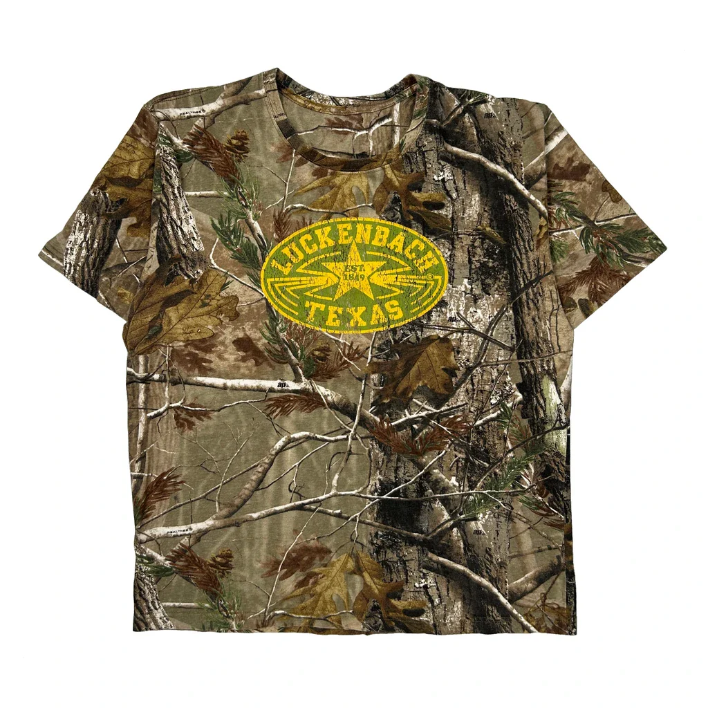 Luckenbach Texas Unbranded Camo T-Shirt - Large Camo Cotton