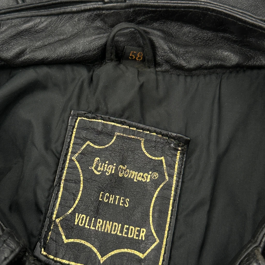 Luigi Tomasi Leather Jacket - 2XL Black Leather - Image 3