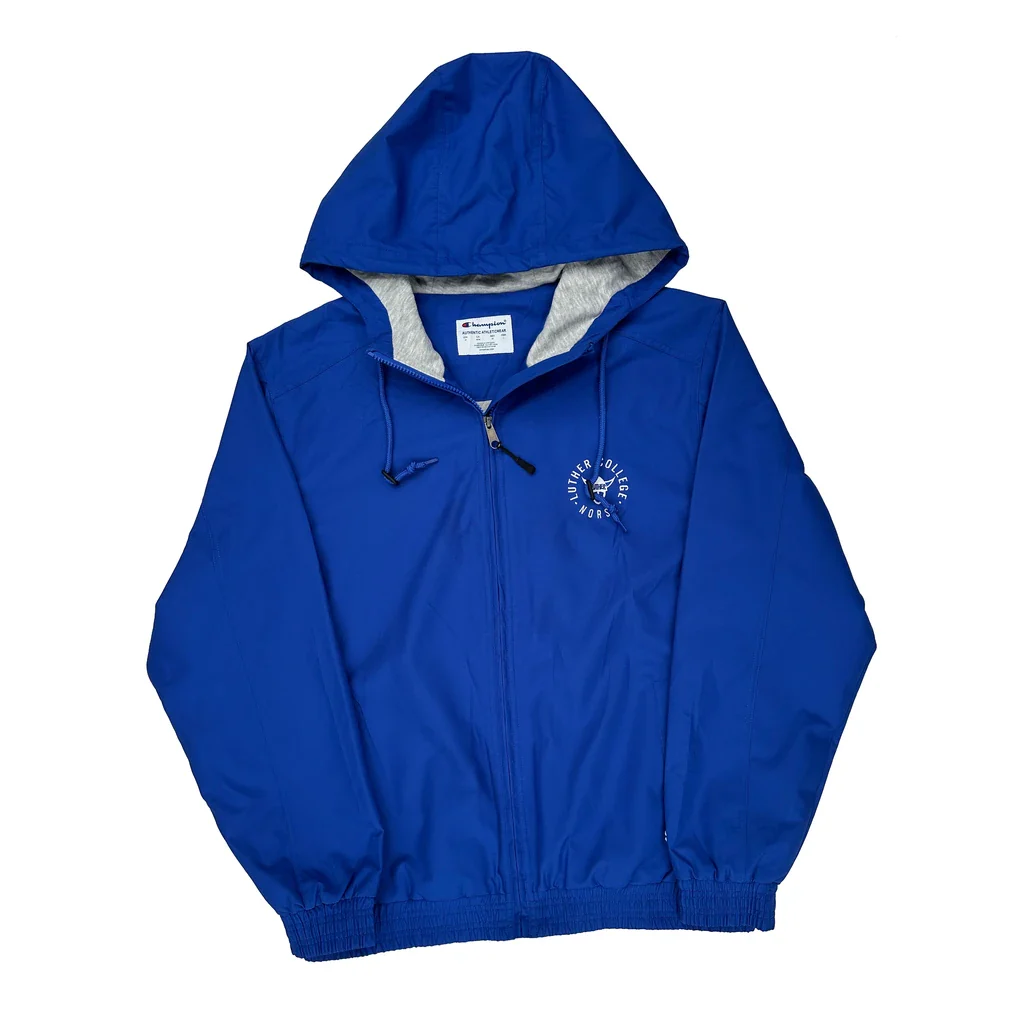 Luther College Norse Champion College Windbreaker - Medium Blue Polyester